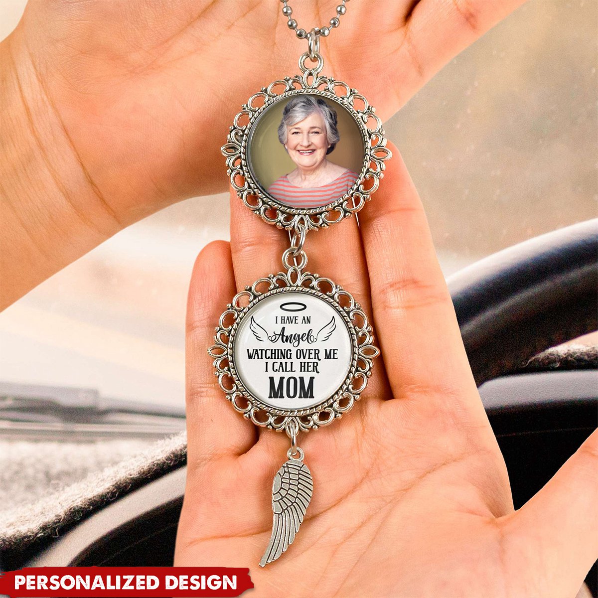 I Have An Angel Watching Over Me - Personalized Photo Car Ornament