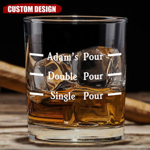 Personalized Pour Line Whiskey Glass - Father's Day Gift for Dad and Husband