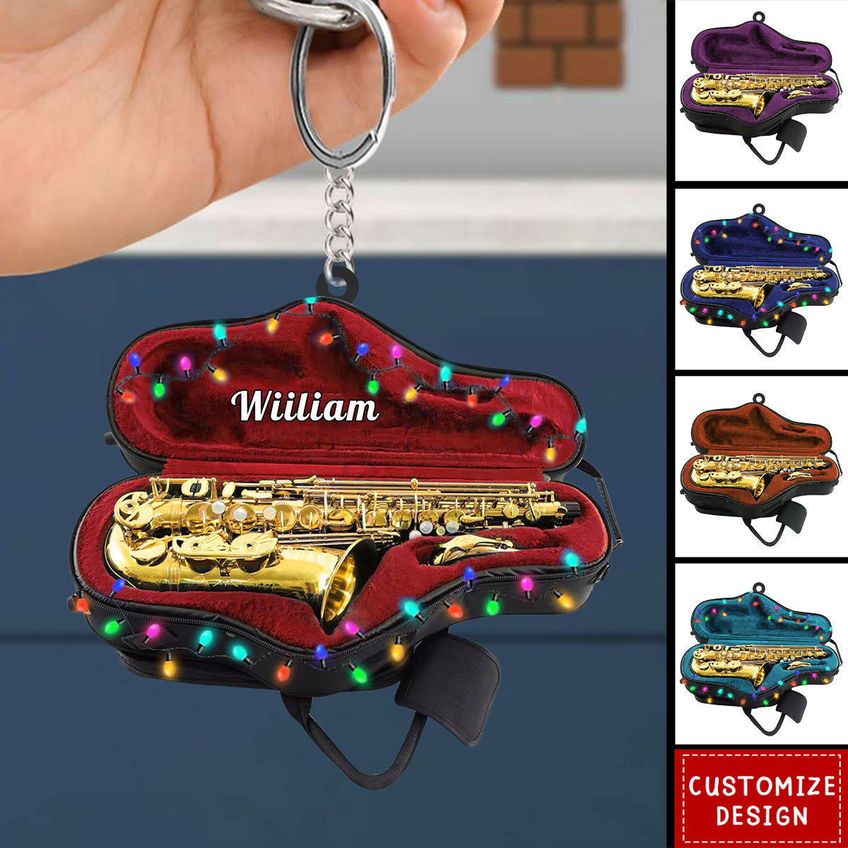 Personalized Saxophone Keychain - Gifts For Saxophonist