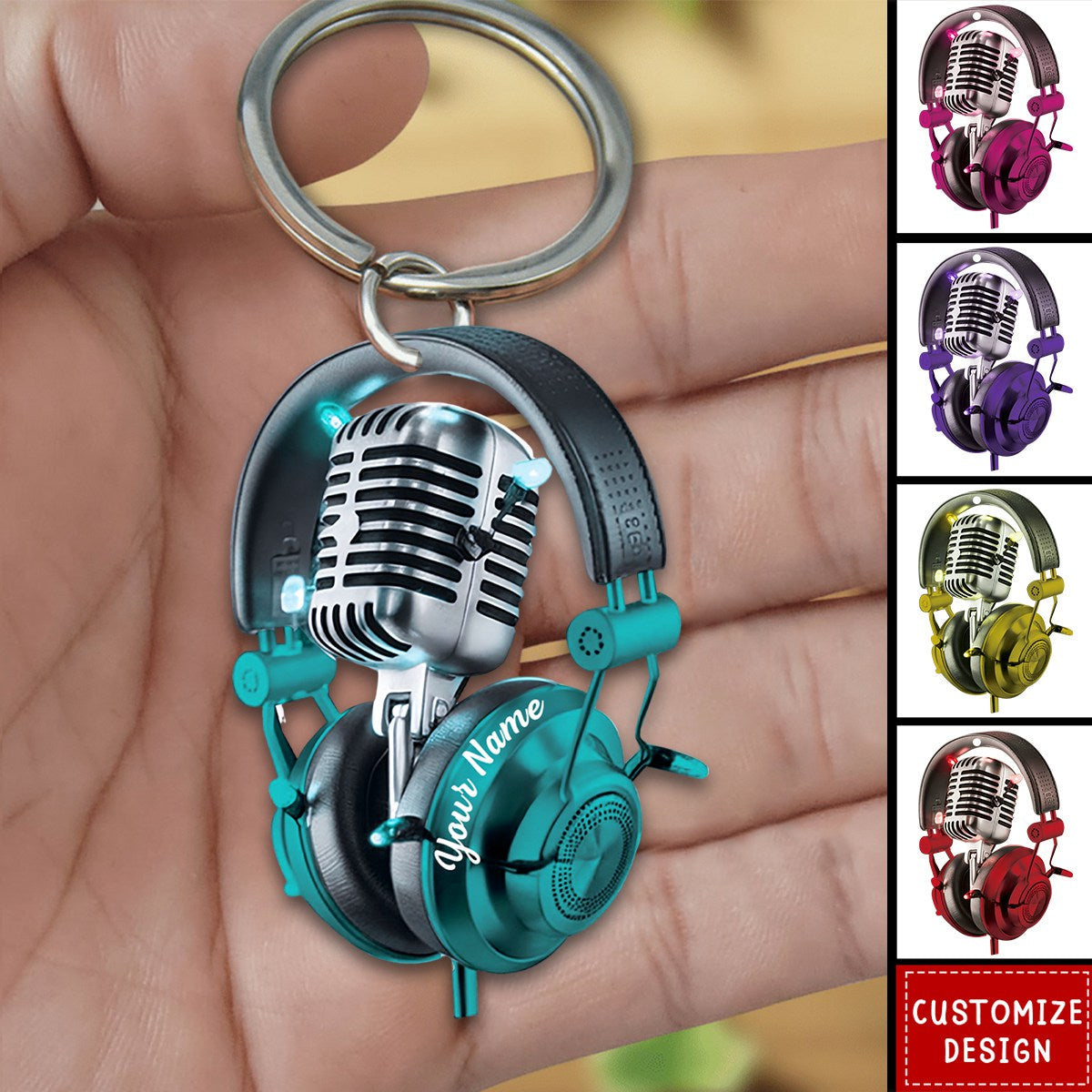 Personalized Microphone Keychain - Gifts For Sing Lover