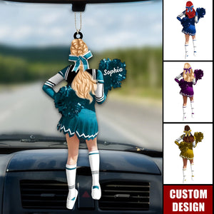 Personalized Cheerleading Pom pom Girl Car Ornament-Gift For Cheerleading Lovers