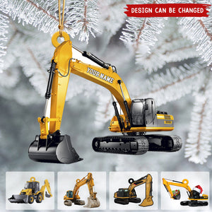 Personalized Excavator Heavy Equipmen Christmas Ornament - 2024 New Release