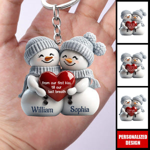 2024 New Release Couple Snowman Personalized Acrylic Keychain