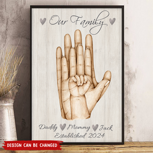 Family Hands - Personalized Poster, Gift For Family