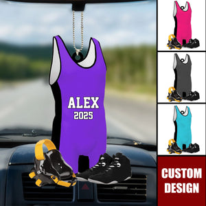 Personalized Wrestling Car Ornament-Gift For Wrestlers