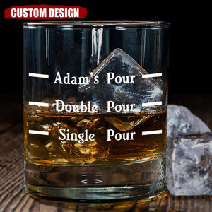 Personalized Pour Line Whiskey Glass - Father's Day Gift for Dad and Husband