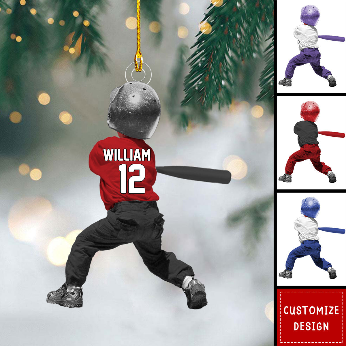 Personalized BaseBall Acrylic Christmas Ornament - BaseBall Ornament Gift For Kid