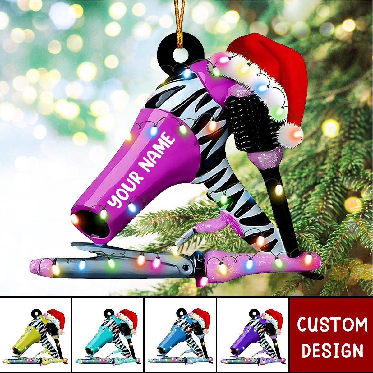 Personalized Blowdryer Acrylic Christmas Ornament Gift For Hairdresse - 2024 New Release