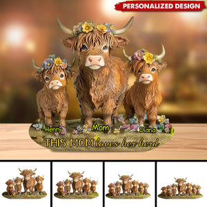 This Mom Loves Her Herd Highland Cow-Personalized Acrylic Plaque