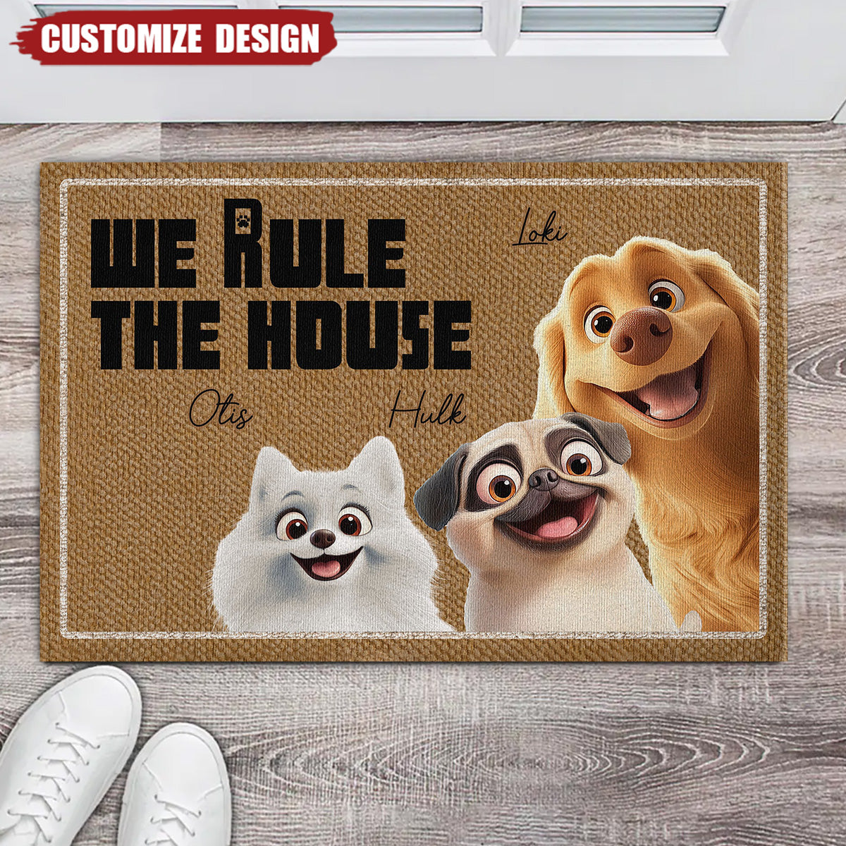 We Rule The House - Personalized Doormat-Gift For Dog Lovers