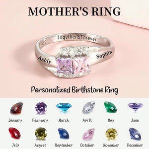 Personalized Mother's Ring With Birthstones And Names-Gift For Mom/Grandma