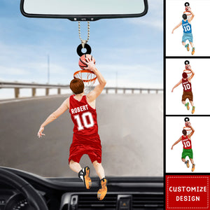 Personalized Basketball Player Jumping Dunking Car Ornament-Gifts For Basketball Lovers