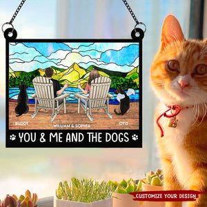 You And Me And The Dogs - Personalized Window Hanging Suncatcher Ornament