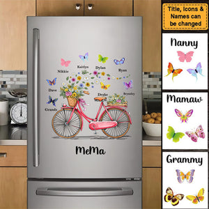 Gift for Grandma Bicycle With Flowers  Personalized Decal/Sticker