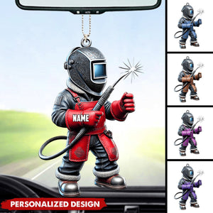 Personalized Welder Car Ornament, Gifts For Welder