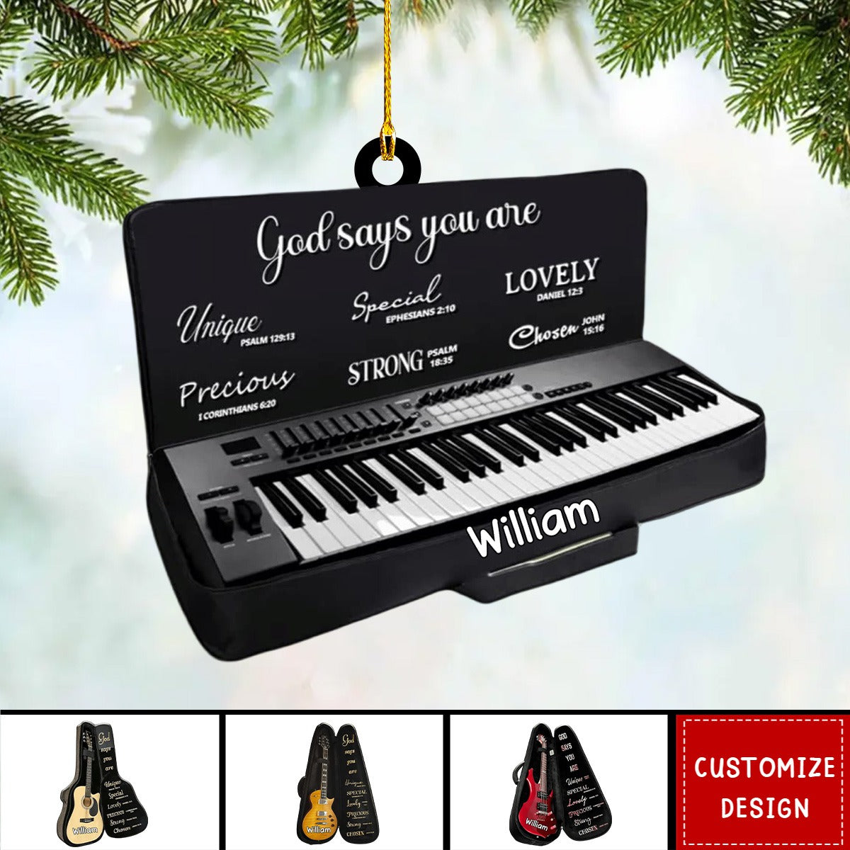 2024 New Release - God Says You are - Personalized Harp Musical Instrument Ornament