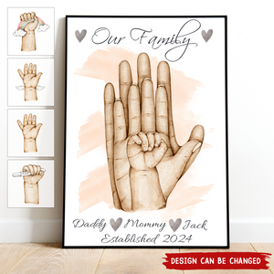 Family Hands - Personalized Poster, Gift For Family