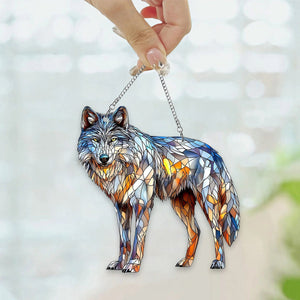 Wolf Acrylic Window Suncatcher - Gift For Wolf Lovers