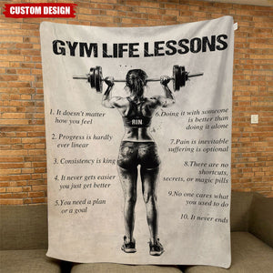 Gym Life Lessons-Personalized Gym Girl Blanket-Gift For Gym Lovers