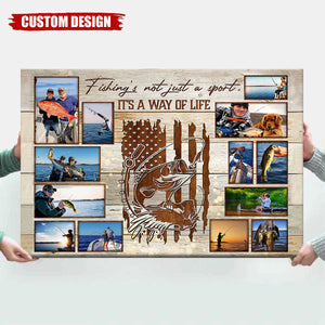 Personalized Fishing Photo Collage Poster, Gift For Fishing Lovers