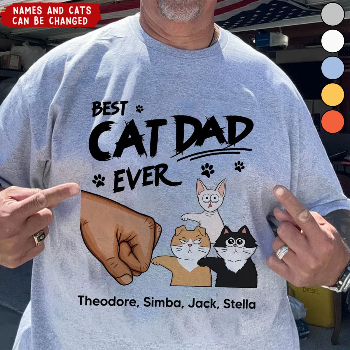 Best Cat Dad Personalized Shirt, Funny Father's Day Gift For Cat Dad