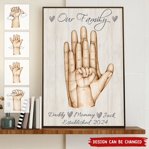 Family Hands - Personalized Poster, Gift For Family