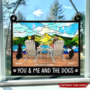 You And Me And The Dogs - Personalized Window Hanging Suncatcher Ornament