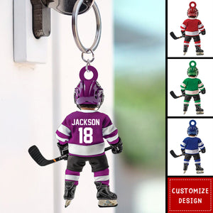 Personalized Hockey Keychain-Gifts For Hockey Lover