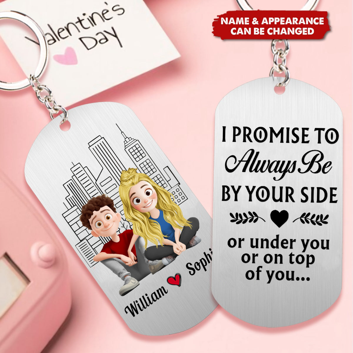 Drive Safe Handsome I Love You - Cartoon Couple Personalized Stainless Steel Keychain - Gift For Husband Wife, Anniversary