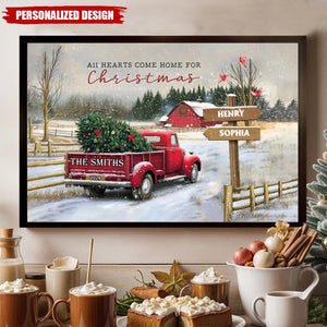 Personalized Family Farm Christmas Truck Poster-Gifts For Truck Lover-2024 New Release