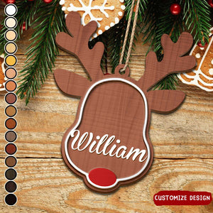 2024 New Release - Santa's Reindeer Christmas - Personalized 2-Layered Wooden Ornament