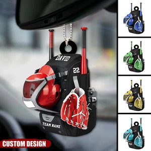 Personalized Baseball Bag Car Ornament-Gift For Baseball Players