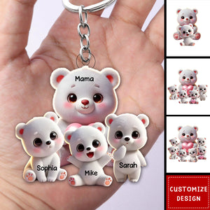 Personalized Grandma Bear Meaningful Keychain