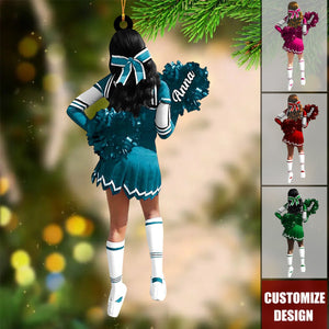 Personalized Cheerleading Pom pom Girl Christmas Ornaments - 2024 New Release