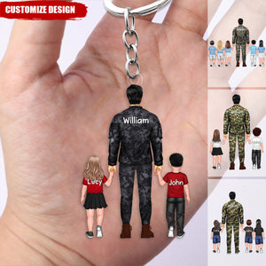 Veteran Army Military Uniform - Personalized Keychain