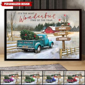 Personalized Family Farm Christmas Truck Poster-Gifts For Truck Lover-2024 New Release