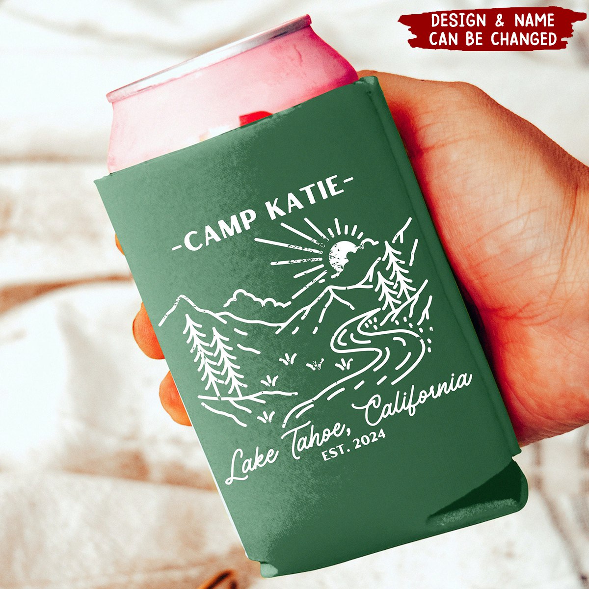 Personalized Camp Can Cooler, Party Favors, Party Gifts