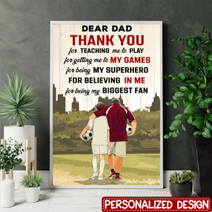 Personalized Baseball Happy Father'S Day Canvas, Gift For Sport Player