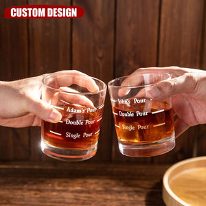 Personalized Pour Line Whiskey Glass - Father's Day Gift for Dad and Husband