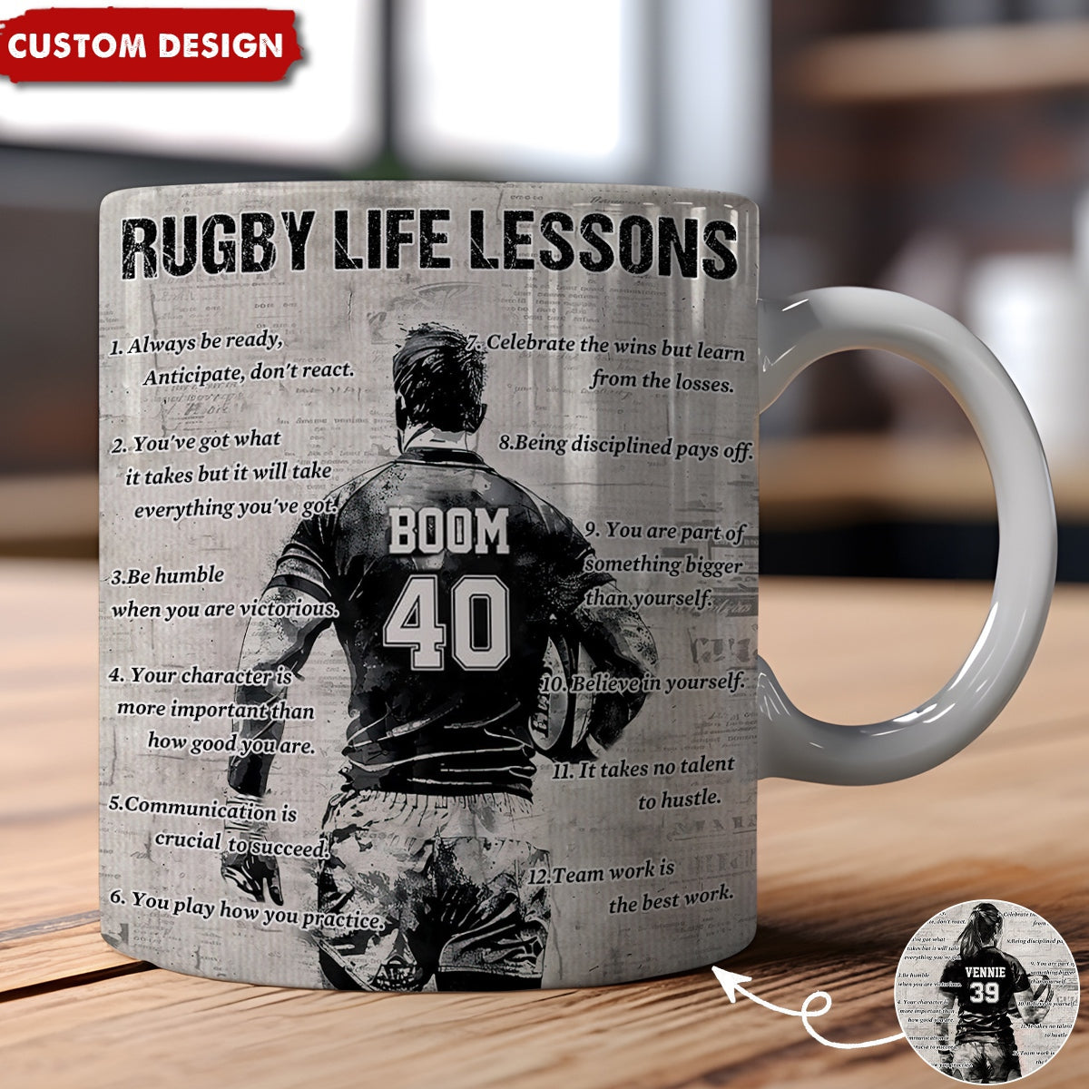 Personalized Rugby Life Lessons Mug - Great Gift For Rugby Lovers