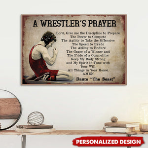 A Wrester's Prayer-Personalized Wrestling Poster-Gift For Husband,Boyfriend,Son