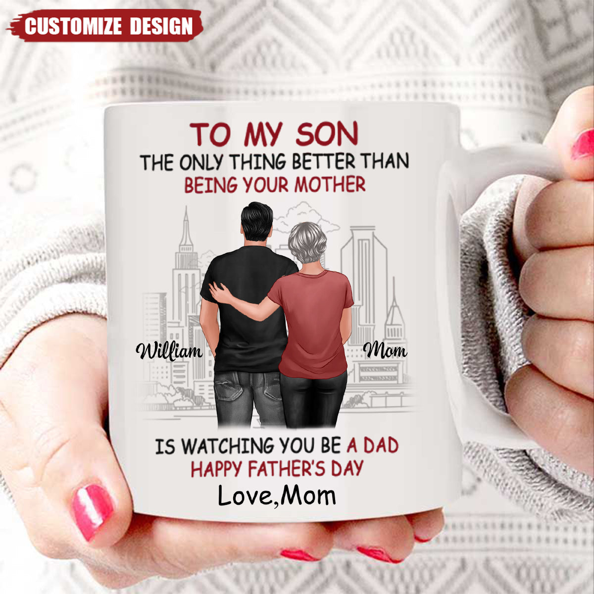 From Mom To Son Happy Father's Day Personalized Mug