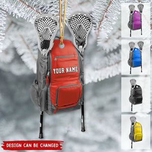 Personalized Hockey Bag Christmas Acrylic Ornament