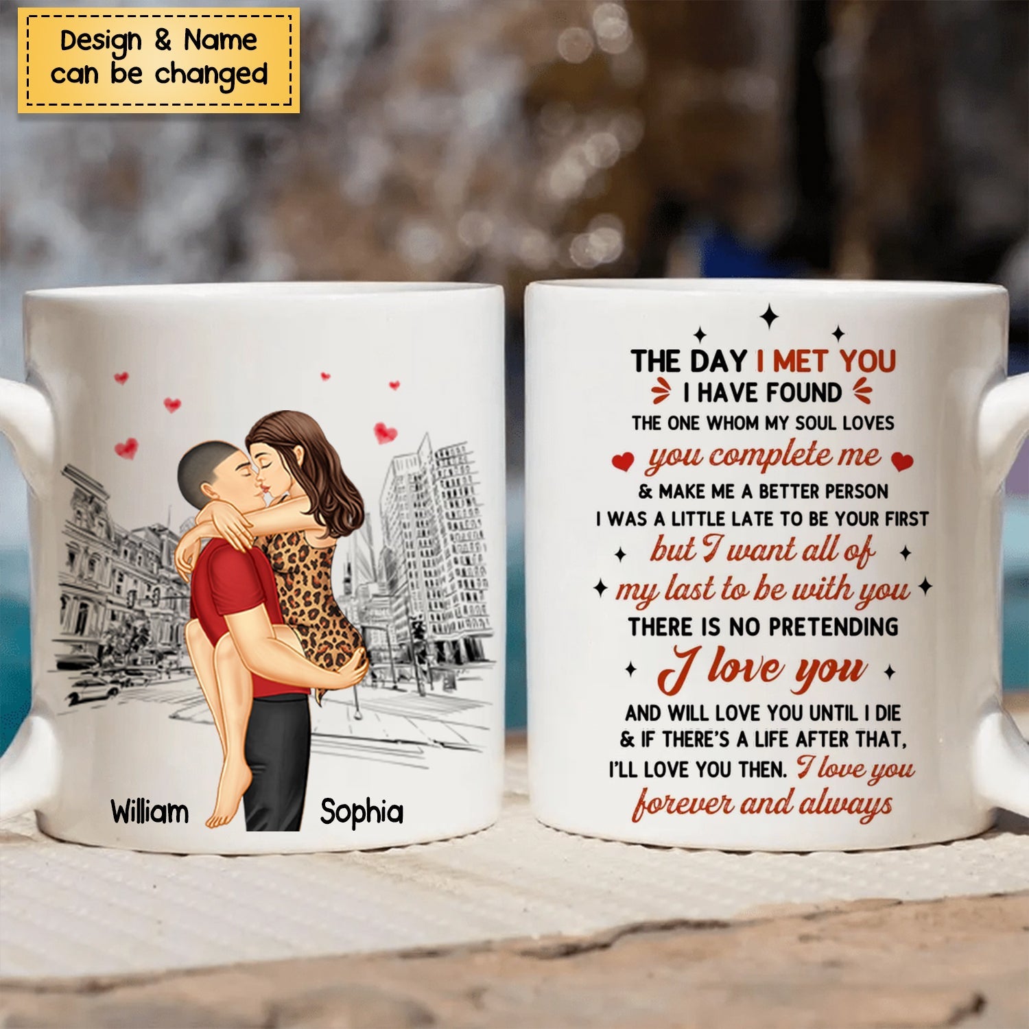 I Love You Forever And Always - Personalized Coffee Mug - Gift For Couple