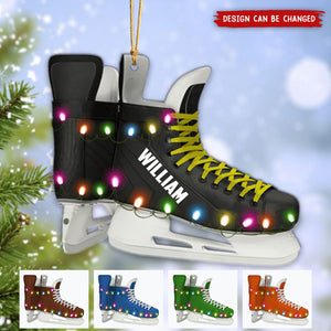 Ice Hockey Skates - Personalized Christmas Ornament - Gift for Hockey Players