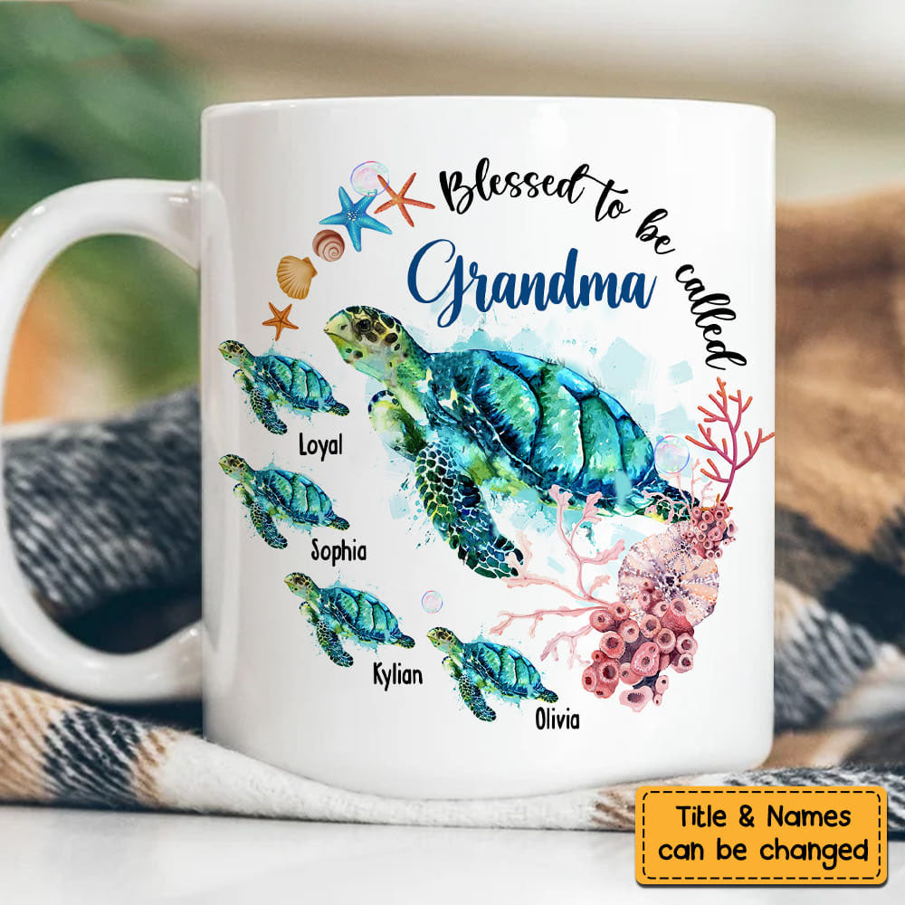 Personalized Watercolor Mom Blessed With Boys Mug Mom of 