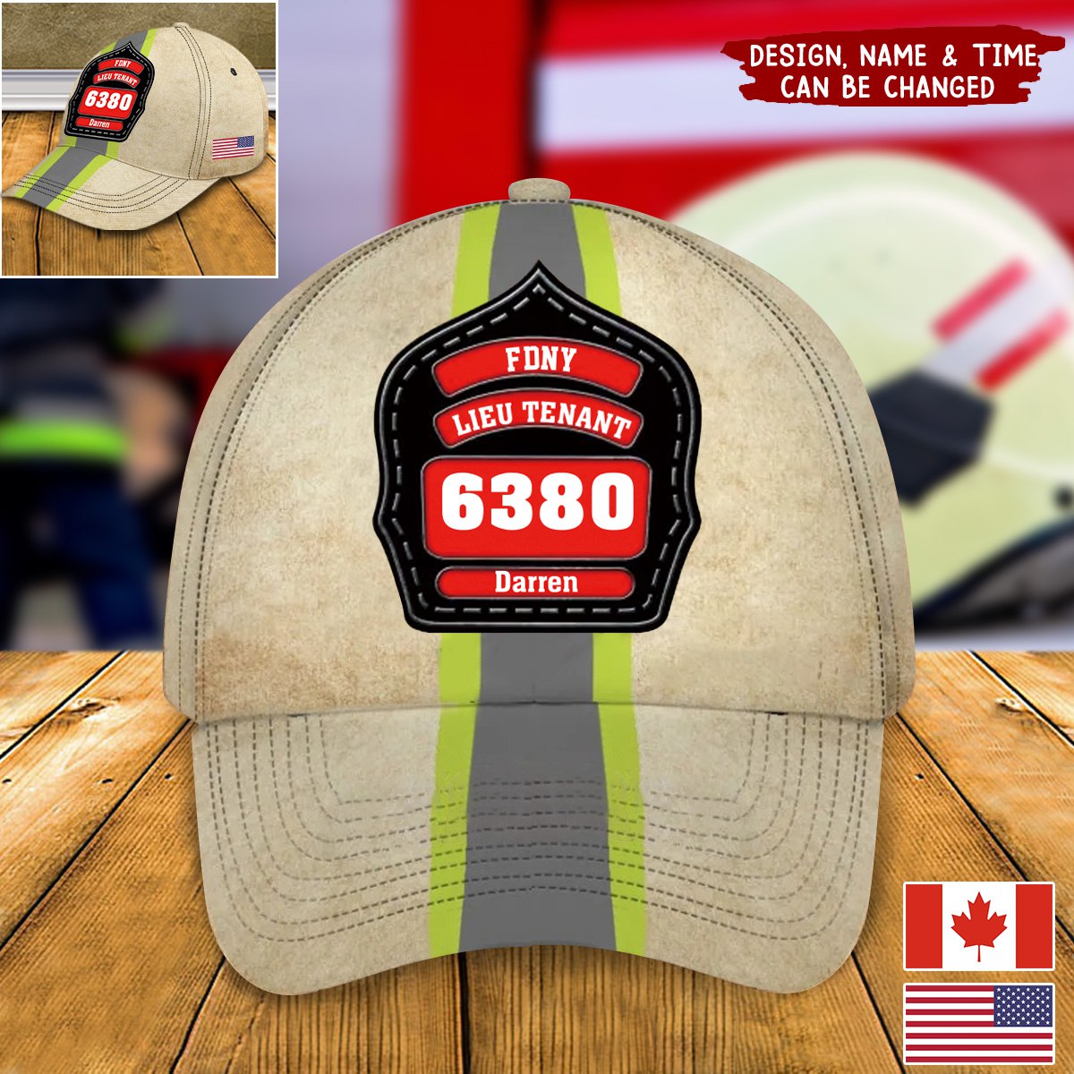 Firefighter Logo-Personalized Name Cap-Gift For Firefighter