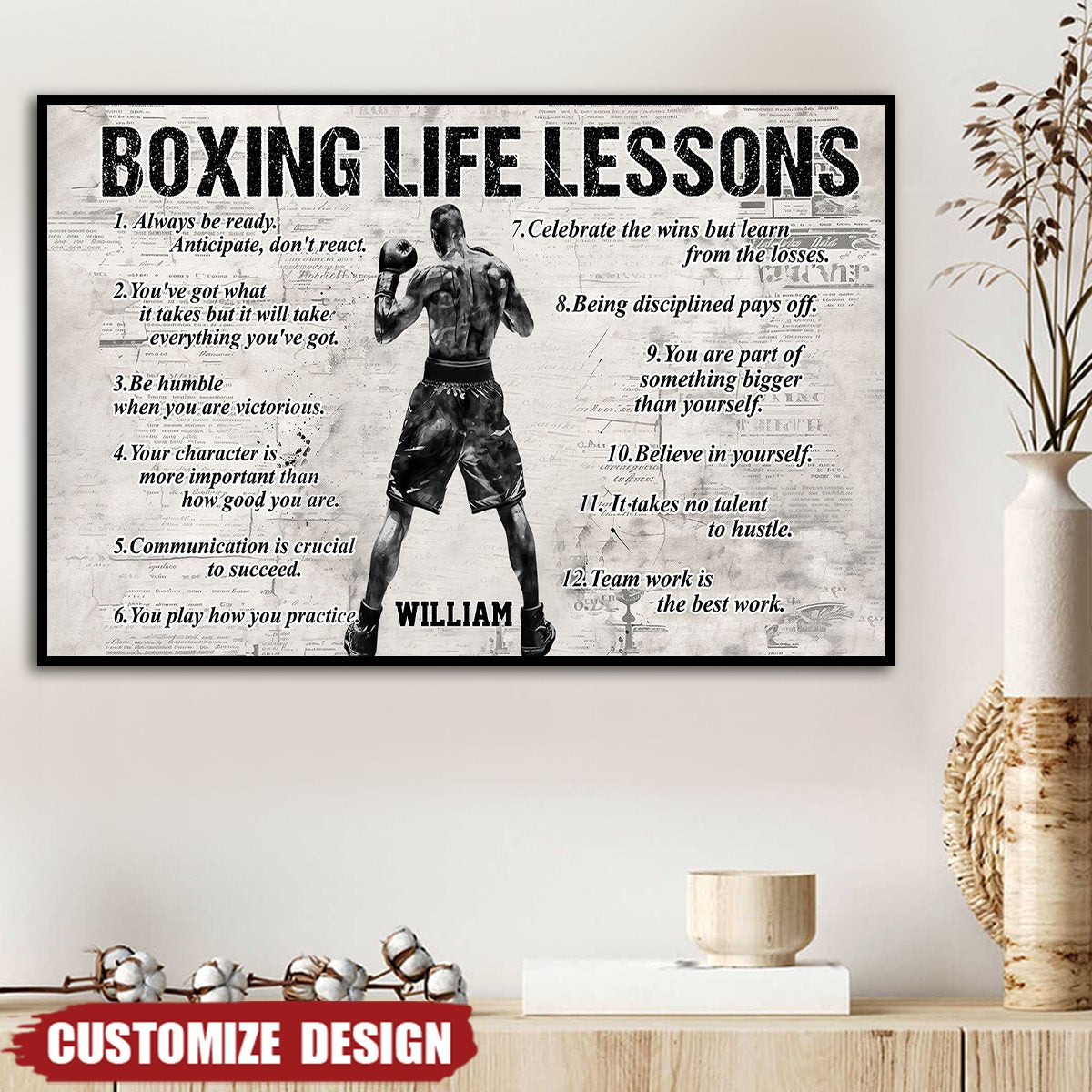 Personalized Boxing Life Lessons Poster-Gift For Boxing Lovers