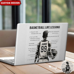 Personalized Basketball Life Lessons Decal - Gift For Basketball Lovers