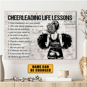 Personalized Cheerleading Life Lessons Girl Poster-Gift For Cheerleading Lovers